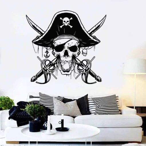 Autocollant Pirate Tête De Mort