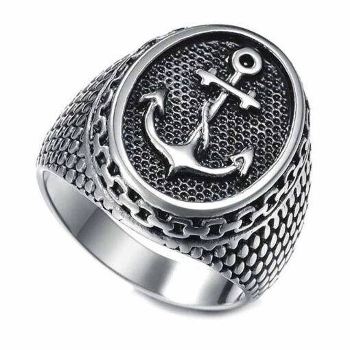 Bague Ancre Marine De Pirate