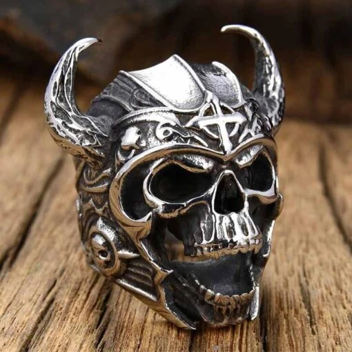 Bague Anneau Homme Acier Inoxydable Tête De Pirate - Image 2