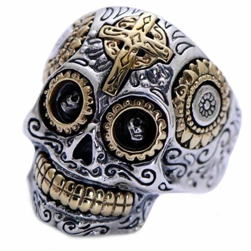 Bague Argent Crâne Mexicain