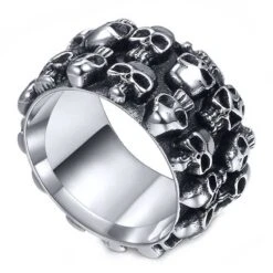 Bague Argenté Homme Pirate Diabolique
