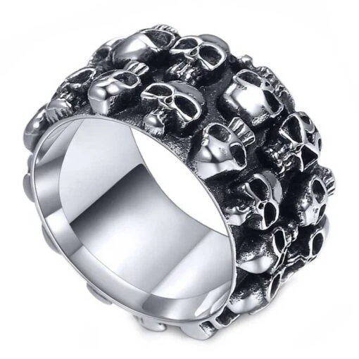 Bague Argenté Homme Pirate Diabolique