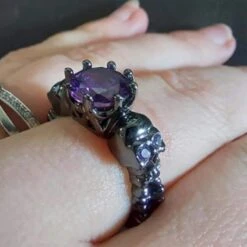 Bague Noire Mate Pirate Femme - Bijoux Pirate -Pirate Costume Shop bague noire mate pirate femme 2