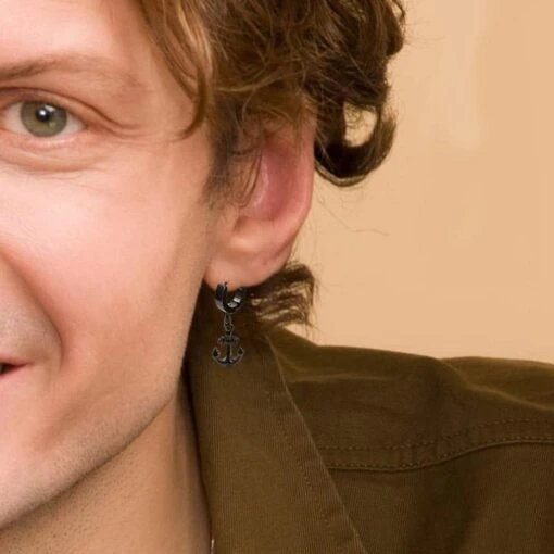 ▷ Boucles D'Oreilles Homme Ancre - Image 5