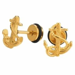 ▷ Boucles D'Oreilles Ancre Marine -Pirate Costume Shop boucle d oreille ancre marine or
