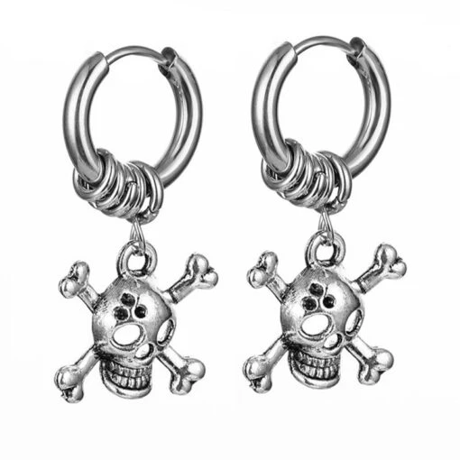 ▷ Boucles D'Oreilles Pirate Tête De Mort - Image 2