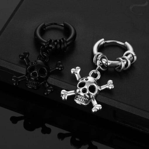 ▷ Boucles D'Oreilles Pirate Tête De Mort - Image 3