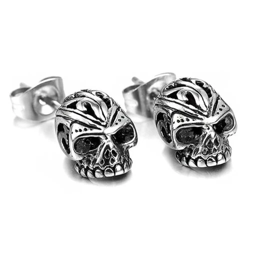 ▷ Boucles D'Oreilles Tête De Mort Homme - Image 3
