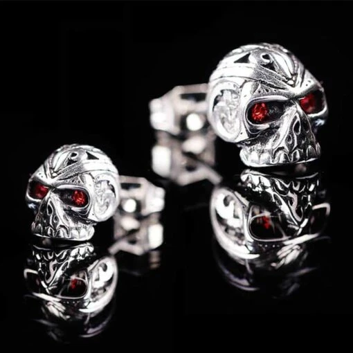▷ Boucles D'Oreilles Tête De Mort Homme - Image 6