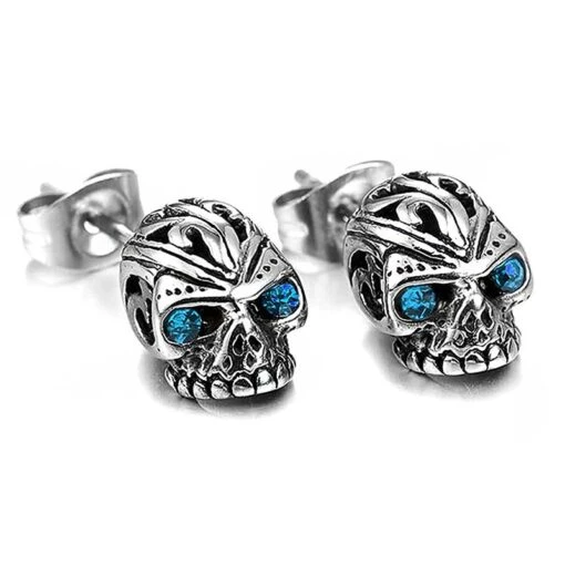 ▷ Boucles D'Oreilles Tête De Mort Homme - Image 2