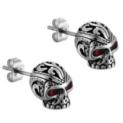 ▷ Boucles D'Oreilles Tête De Mort Homme