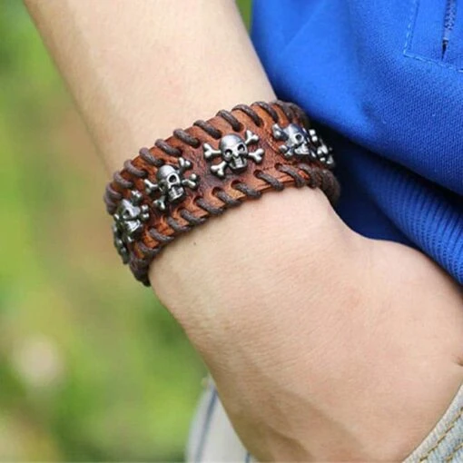 Bracelet Cuir Corsaire Pirate - Image 6