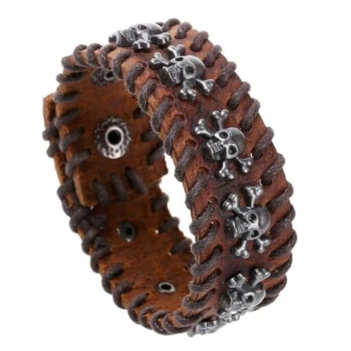 Bracelet Cuir Corsaire Pirate - Image 5