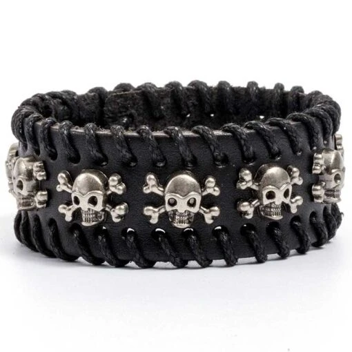Bracelet Cuir Corsaire Pirate - Image 4