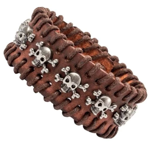 Bracelet Cuir Corsaire Pirate