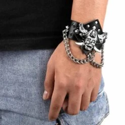 Bracelet Cuir Homme Pirate Des 7 Mers -Pirate Costume Shop bracelet cuir homme pirate 1