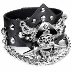 Bracelet Cuir Homme Pirate Des 7 Mers