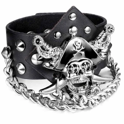 Bracelet Cuir Homme Pirate Des 7 Mers