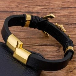 Bracelet Homme Pirate Ancre Or -Pirate Costume Shop bracelet homme pirate ancre or 3