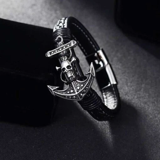 Bracelet Pirate Ancre Tête De Mort - Image 2