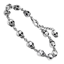Bracelet Pirate Argent Skull - Bijoux Pirate
