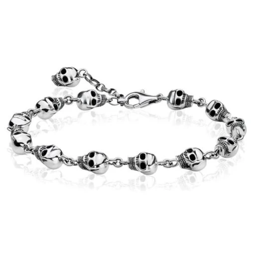 Bracelet Pirate Argent Skull - Bijoux Pirate - Image 2