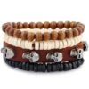 Bracelet Pirate Perle Bois Cuir Homme -Pirate Costume Shop bracelet pirate perle bois cuir homme 2