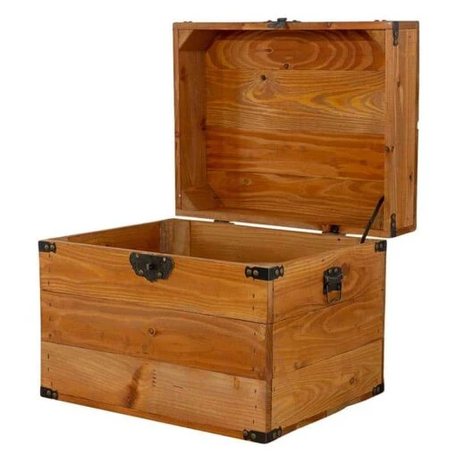 Coffre Au Trésor En Bois Brun - Image 2