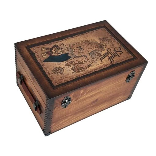Coffre De Pirate En Bois Carte Au Trésor - Image 3