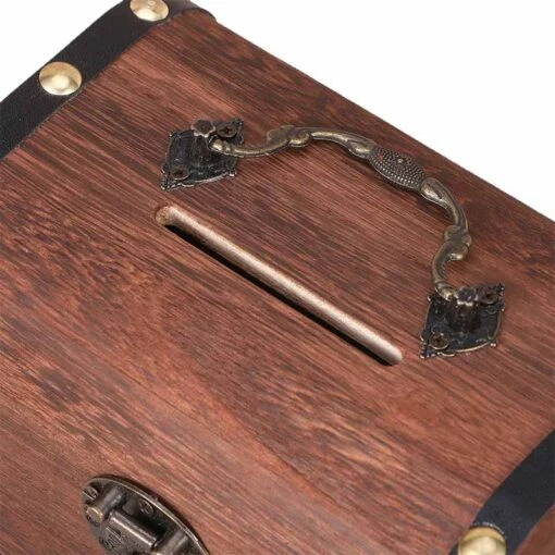Tirelire Coffre Fort Pirate En Bois - Image 3