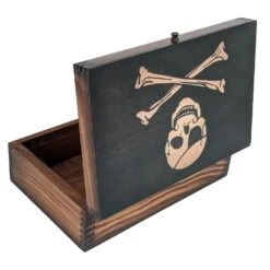 Coffre En Bois De Pirate Jolly Roger -Pirate Costume Shop coffre en bois de pirate 3