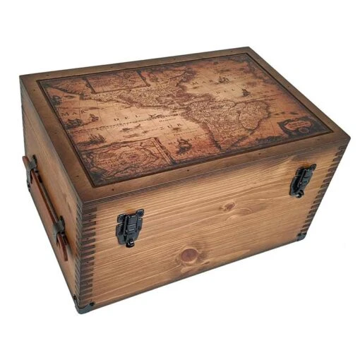 Coffre Rangement Pirate Carte D'Amérique