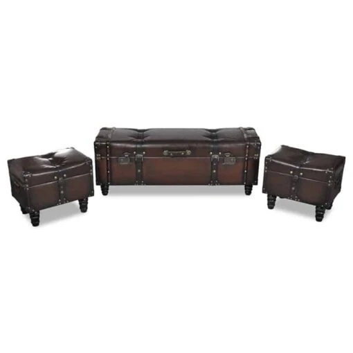 Coffre Style Pirate Banc 3 Pièces