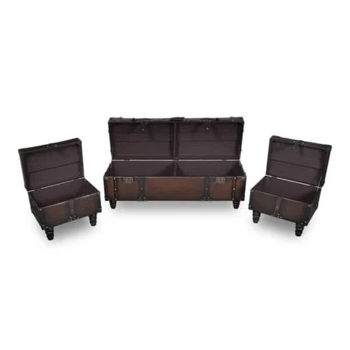 Coffre Style Pirate Banc 3 Pièces - Image 2