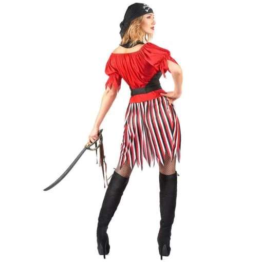 Déguisement Pirate Femme Rouge - Image 3