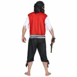 Déguisement Pirate Noir Et Rouge Homme -Pirate Costume Shop costume pirate noir et rouge