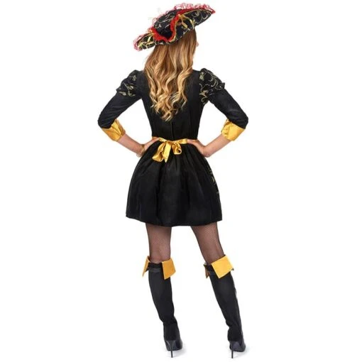 Déguisement Femme Pirate Rouge Et Noir - Image 2