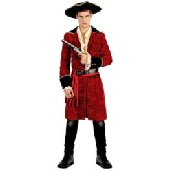 Déguisement Manteau Pirate Rouge Homme