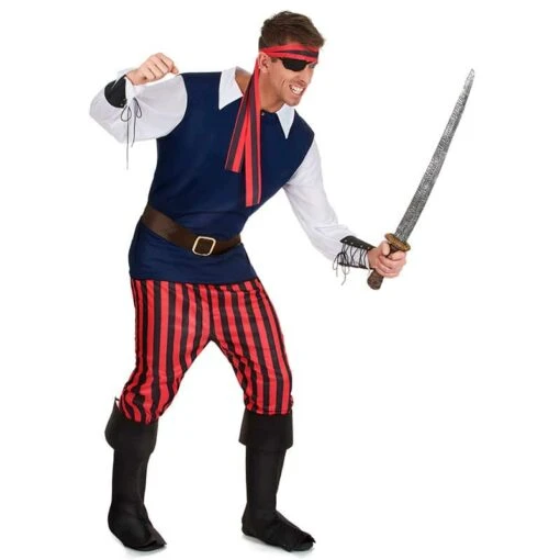 Déguisement Pirate Bleu Homme - Image 2