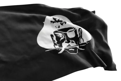 Drapeau Avec Pirate Pillard Des Caraïbes - Image 3