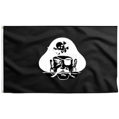 Drapeau Avec Pirate Pillard Des Caraïbes