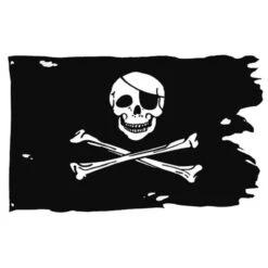 Drapeau De Pirate Arraché Avec Tête De Mort