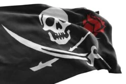 Drapeau De Pirate Avec Rose Rouge -Pirate Costume Shop drapeau de pirate avec rose 3