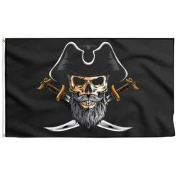 Drapeau Pirate Avec Tricorne Du Capitaine
