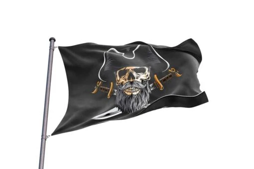 Drapeau Pirate Avec Tricorne Du Capitaine - Image 2