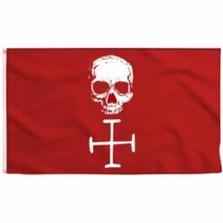 Drapeau Pirate Au Fond Rouge Sanguinaire
