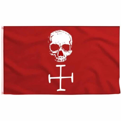 Drapeau Pirate Au Fond Rouge Sanguinaire