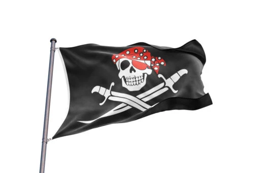 Drapeau Pirate Avec Bandana Rouge - Image 2