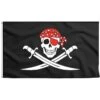 Drapeau Pirate Avec Bandana Rouge -Pirate Costume Shop drapeau pirate avec bandana rouge