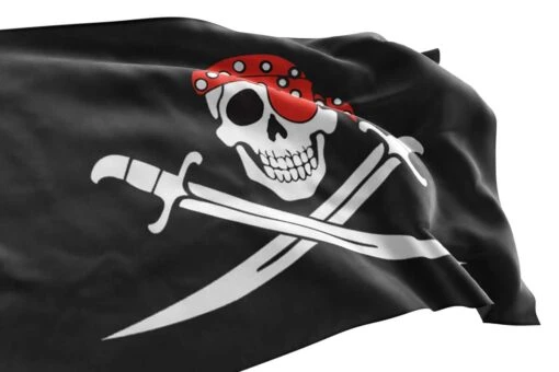 Drapeau Pirate Avec Bandana Rouge - Image 3